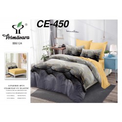 Lenjerie de Pat din Finet cu elastic, 6 Piese, Pat 2 Persoane