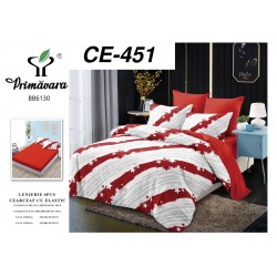 Lenjerie de Pat din Finet cu elastic, 6 Piese, Pat 2 Persoane