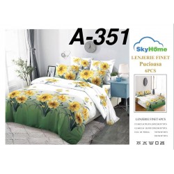 Lenjerie de Pat din Finet, 6 Piese, Pat 2 Persoane