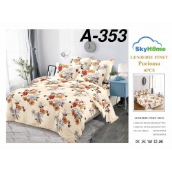 Lenjerie de Pat din Finet, 6 Piese, Pat 2 Persoane