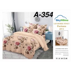 Lenjerie de Pat din Finet, 6 Piese, Pat 2 Persoane