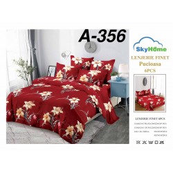 Lenjerie de Pat din Finet, 6 Piese, Pat 2 Persoane