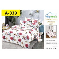 Lenjerie de Pat din Finet, 6 Piese, Pat 2 Persoane