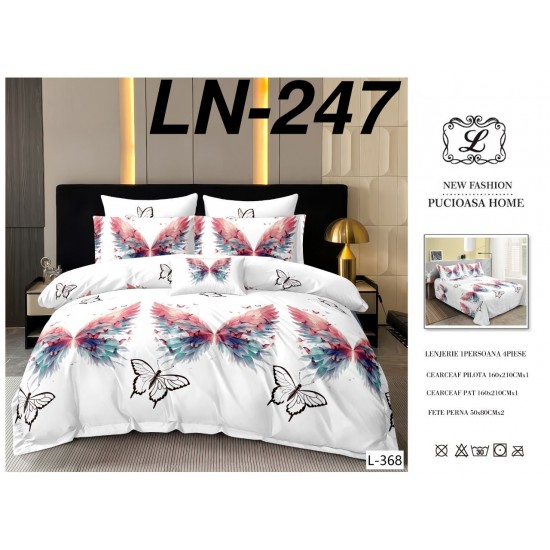 Lenjerie de Pat din Finet, 6 Piese, Pat 2 Persoane Lenjerii bumbac finet 2 persoane 6 piese