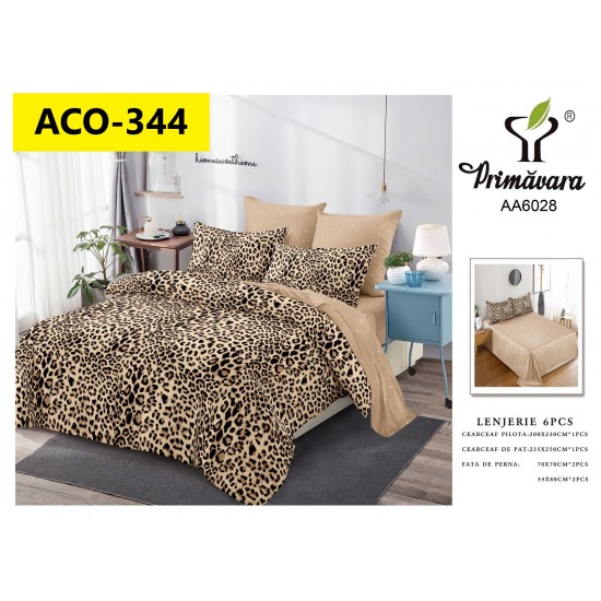 Lenjerie de Pat din Finet, 6 Piese, Pat 2 Persoane Lenjerii bumbac finet 2 persoane 6 piese