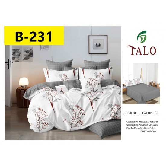 Lenjerie de Pat din Finet, 6 Piese, Pat 2 Persoane Lenjerii bumbac finet 2 persoane 6 piese