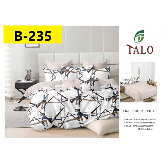 Lenjerie de Pat din Finet, 6 Piese, Pat 2 Persoane Lenjerii bumbac finet 2 persoane 6 piese