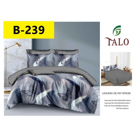 Lenjerie de Pat din Finet, 6 Piese, Pat 2 Persoane Lenjerii bumbac finet 2 persoane 6 piese