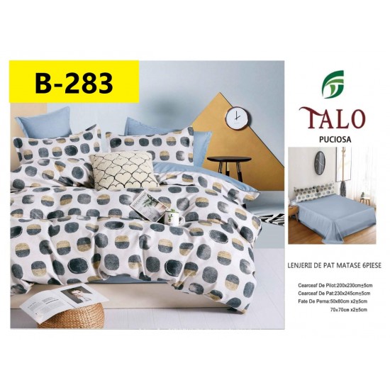 Lenjerie de Pat din Finet, 6 Piese, Pat 2 Persoane Lenjerii bumbac finet 2 persoane 6 piese