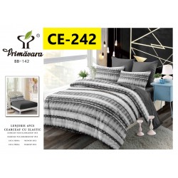 Lenjerie de Pat din Finet cu elastic, 6 Piese, Pat 2 Persoane