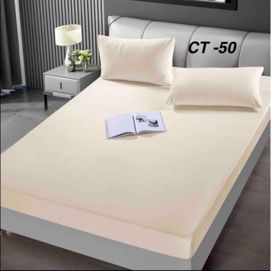 Husa de Pat cu 2 Fete de Perne din Catifea Huse saltea cu elastic bumbac finet 2 persoane