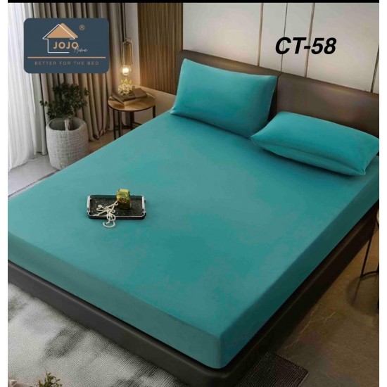 Husa de Pat cu 2 Fete de Perne din Catifea Huse saltea cu elastic bumbac finet 2 persoane