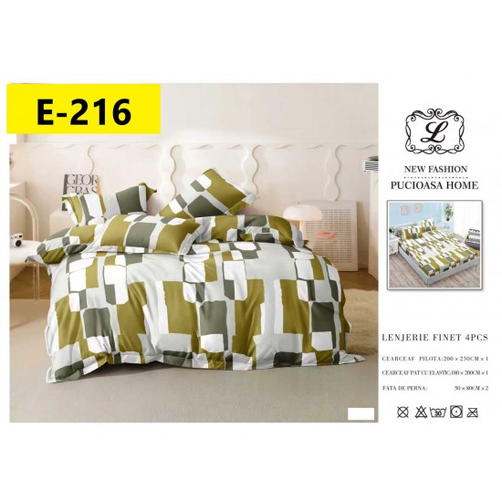 Lenjerii Bumbac Finet 2 persoane, 4 Piese, cearsaf pat cu elastic Lenjerii Bumbac Finet 2 persoane, 4 Piese, cearsaf pat cu elastic