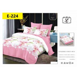 Lenjerii Bumbac Finet 2 persoane, 4 Piese, cearsaf pat cu elastic