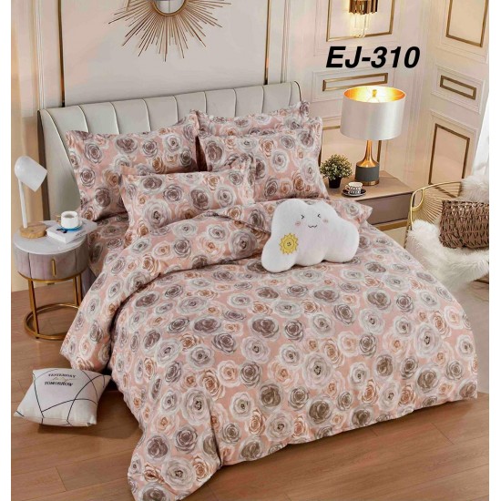 Lenjerie de Pat din Finet cu elastic, 6 Piese, Pat 2 Persoane Lenjerii bumbac finet 2 persoane 6 piese, cearșaf pat cu elastic