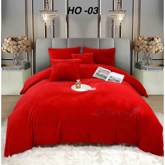 Lenjeri brodate ，blana artificiala de iepure cu fir scurt Lenjerii cocolino 2 persoane 6 piese