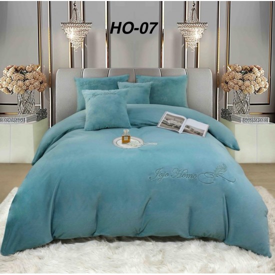 Lenjeri brodate ，blana artificiala de iepure cu fir scurt Lenjerii cocolino 2 persoane 6 piese