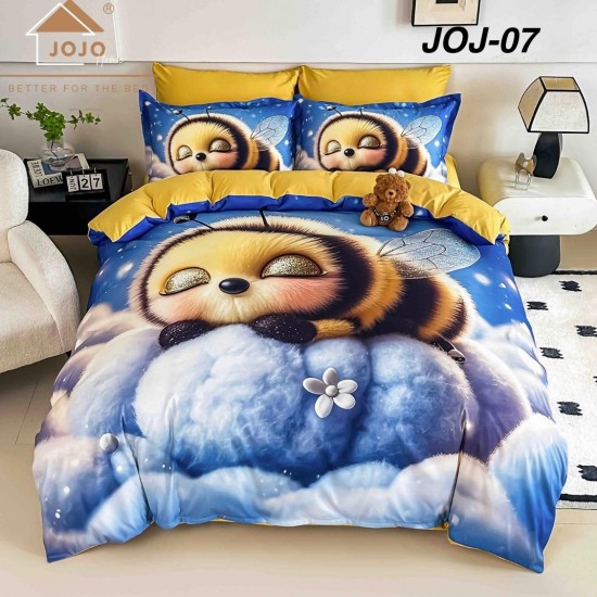 Lenjerie de Pat din Bumbac Finet, 6 Piese, Pat 2 Persoane 5D Lenjerie De Pat Bumbac Finet 6 Piese Cu Elastic 5D