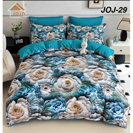 Lenjerie de Pat din Bumbac Finet, 6 Piese, Pat 2 Persoane 5D Lenjerie De Pat Bumbac Finet 6 Piese Cu Elastic 5D