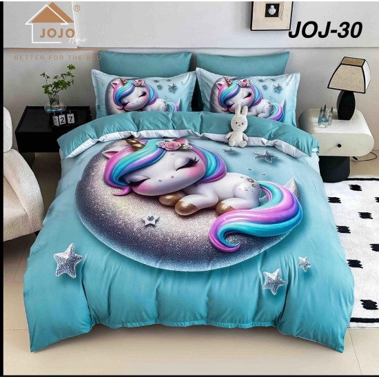 Lenjerie de Pat din Bumbac Finet, 6 Piese, Pat 2 Persoane 5D Lenjerie De Pat Bumbac Finet 6 Piese Cu Elastic 5D