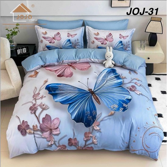 Lenjerie de Pat din Bumbac Finet, 6 Piese, Pat 2 Persoane 5D Lenjerie De Pat Bumbac Finet 6 Piese Cu Elastic 5D