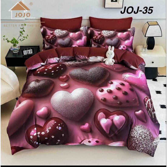 Lenjerie de Pat din Bumbac Finet, 6 Piese, Pat 2 Persoane 5D Lenjerie De Pat Bumbac Finet 6 Piese Cu Elastic 5D