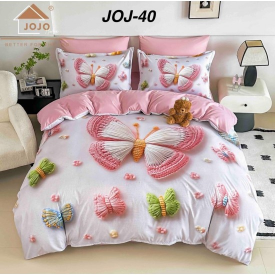 Lenjerie de Pat din Bumbac Finet, 6 Piese, Pat 2 Persoane 5D Lenjerie De Pat Bumbac Finet 6 Piese Cu Elastic 5D