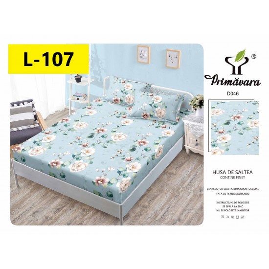 Husa de Pat cu 2 Fete de Perne din bumbac finet Huse 160 x 200 cm