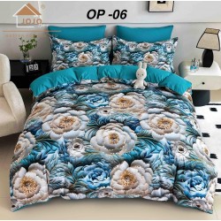 Lenjerii Bumbac Finet 1 persoana, 4 Piese, 5D cearsaf pat cu elastic