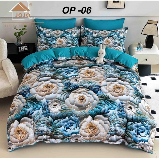 Lenjerii Bumbac Finet 1 persoana, 4 Piese, 5D cearsaf pat cu elastic Lenjerie De Pat Finet 4 Piese 1 Persona cu Elastic Imprimare Digitală 5D