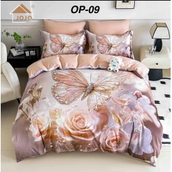 Lenjerii Bumbac Finet 1 persoana, 4 Piese, 5D cearsaf pat cu elastic