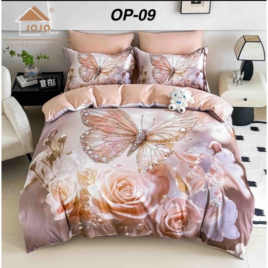 Lenjerii Bumbac Finet 1 persoana, 4 Piese, 5D cearsaf pat cu elastic Lenjerie De Pat Finet 4 Piese 1 Persona cu Elastic Imprimare Digitală 5D