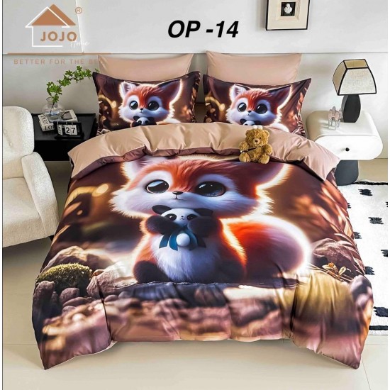 Lenjerii Bumbac Finet 1 persoana, 4 Piese, 5D cearsaf pat cu elastic Lenjerie De Pat Finet 4 Piese 1 Persona cu Elastic Imprimare Digitală 5D