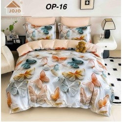 Lenjerii Bumbac Finet 1 persoana, 4 Piese, 5D cearsaf pat cu elastic