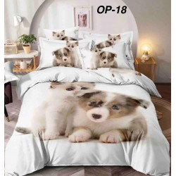 Lenjerii Bumbac Finet 1 persoana, 4 Piese, 5D cearsaf pat cu elastic