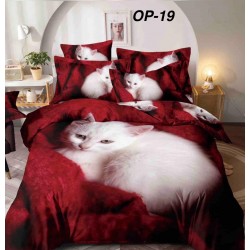 Lenjerii Bumbac Finet 1 persoana, 4 Piese, 5D cearsaf pat cu elastic