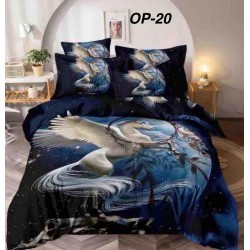 Lenjerii Bumbac Finet 1 persoana, 4 Piese, 5D cearsaf pat cu elastic