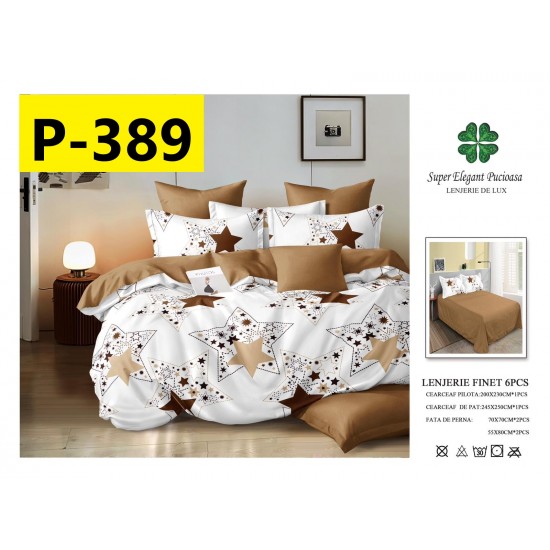 Lenjerie de Pat din Finet, 6 Piese, Pat 2 Persoane Lenjerii bumbac finet 2 persoane 6 piese