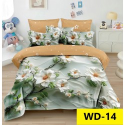 Lenjerie de pat Bumbac Finet 4 piese 2 persona cu elastic imprimare digitala 5d 