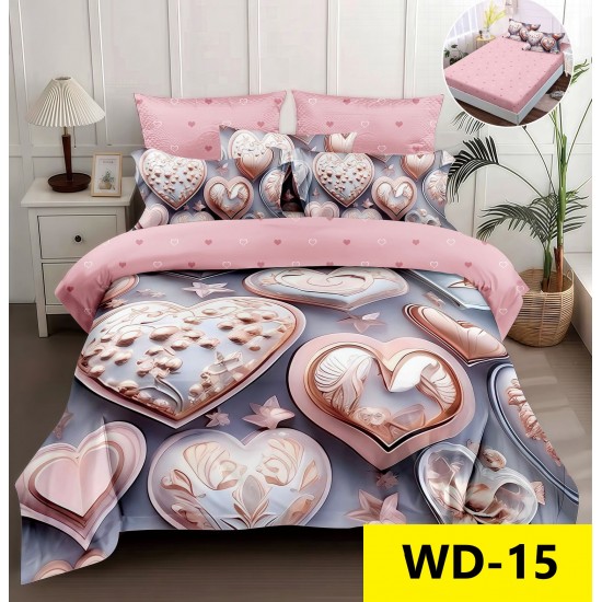 Lenjerie de pat Bumbac Finet 4 piese 2 persona cu elastic imprimare digitala 5d Lenjerie de pat Bumbac Finet 4 piese 2 persona cu elastic imprimare digitala 5d