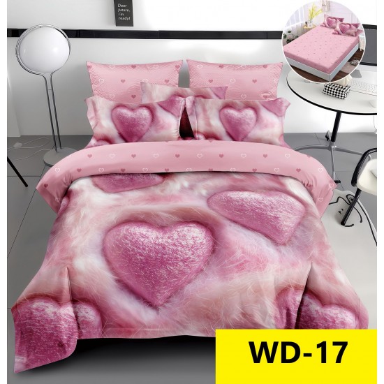 Lenjerie de pat Bumbac Finet 4 piese 2 persona cu elastic imprimare digitala 5d Lenjerie de pat Bumbac Finet 4 piese 2 persona cu elastic imprimare digitala 5d