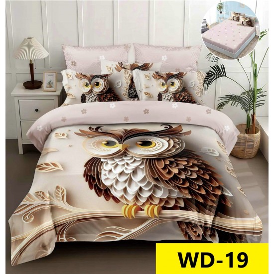 Lenjerie de pat Bumbac Finet 4 piese 2 persona cu elastic imprimare digitala 5d Oferta 1+1: Lenjerii de pat dublu 5D, 4 piese, cu elastic