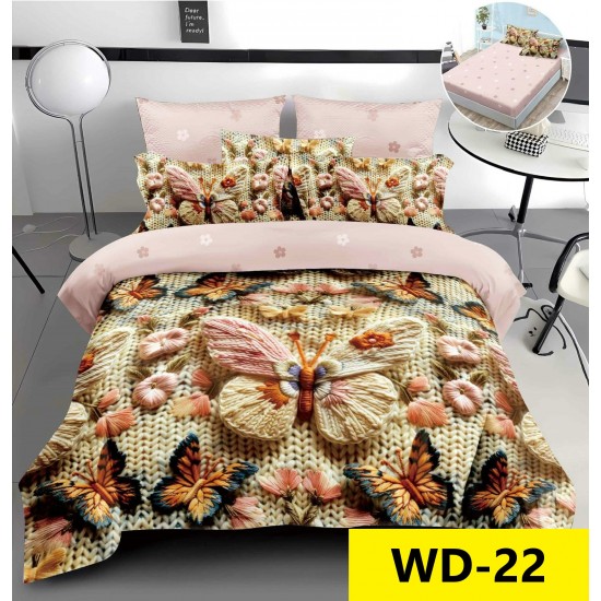 Lenjerie de pat Bumbac Finet 4 piese 2 persona cu elastic imprimare digitala 5d Lenjerie de pat Bumbac Finet 4 piese 2 persona cu elastic imprimare digitala 5d