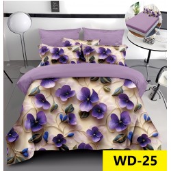 Lenjerie de pat Bumbac Finet 4 piese 2 persona cu elastic imprimare digitala 5d 