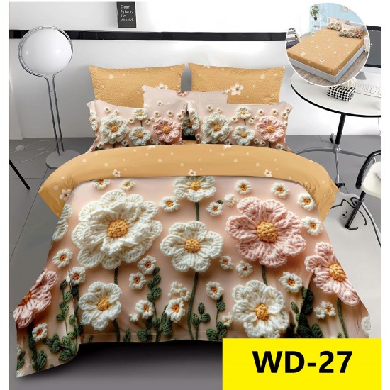 Lenjerie de pat Bumbac Finet 4 piese 2 persona cu elastic imprimare digitala 5d Lenjerie de pat Bumbac Finet 4 piese 2 persona cu elastic imprimare digitala 5d