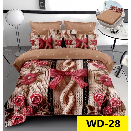 Lenjerie de pat Bumbac Finet 4 piese 2 persona cu elastic imprimare digitala 5d Lenjerie de pat Bumbac Finet 4 piese 2 persona cu elastic imprimare digitala 5d