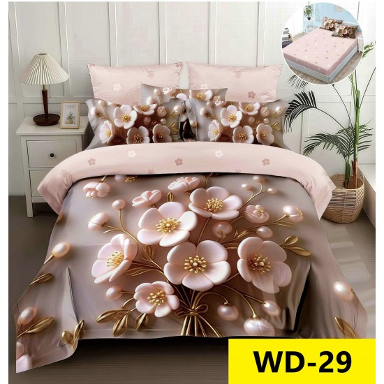 Lenjerie de pat Bumbac Finet 4 piese 2 persona cu elastic imprimare digitala 5d Lenjerie de pat Bumbac Finet 4 piese 2 persona cu elastic imprimare digitala 5d