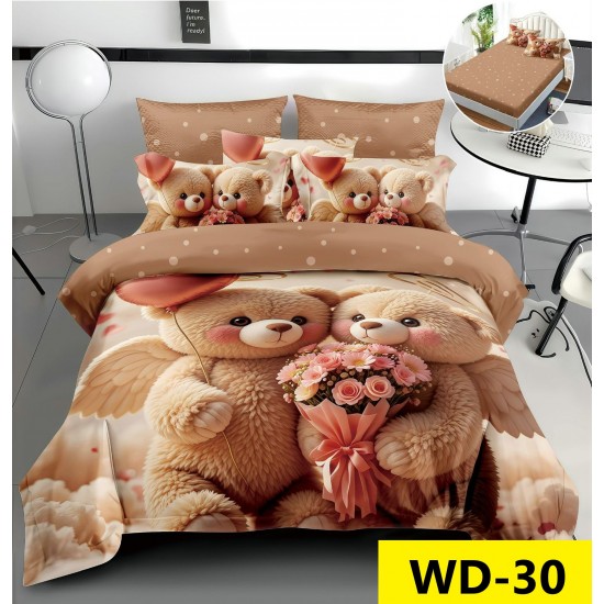 Lenjerie de pat Bumbac Finet 4 piese 2 persona cu elastic imprimare digitala 5d Lenjerie de pat Bumbac Finet 4 piese 2 persona cu elastic imprimare digitala 5d