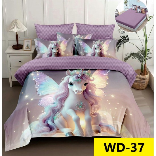 Lenjerie de pat Bumbac Finet 4 piese 2 persona cu elastic imprimare digitala 5d Lenjerie de pat Bumbac Finet 4 piese 2 persona cu elastic imprimare digitala 5d